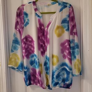 Calvin Klein Sheer lined floral top